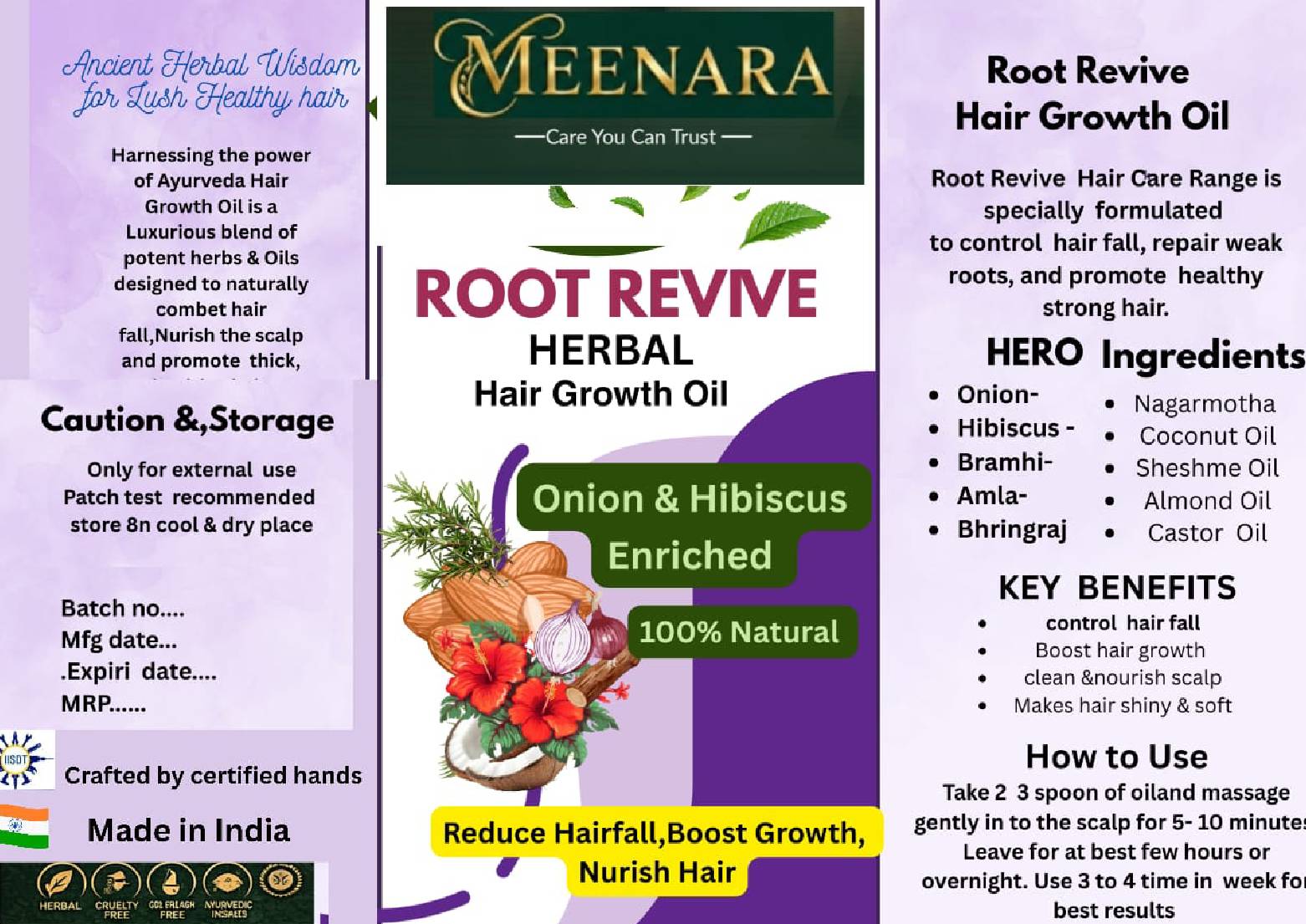 Meenara Root Revive Herbal Hair Growth Oil